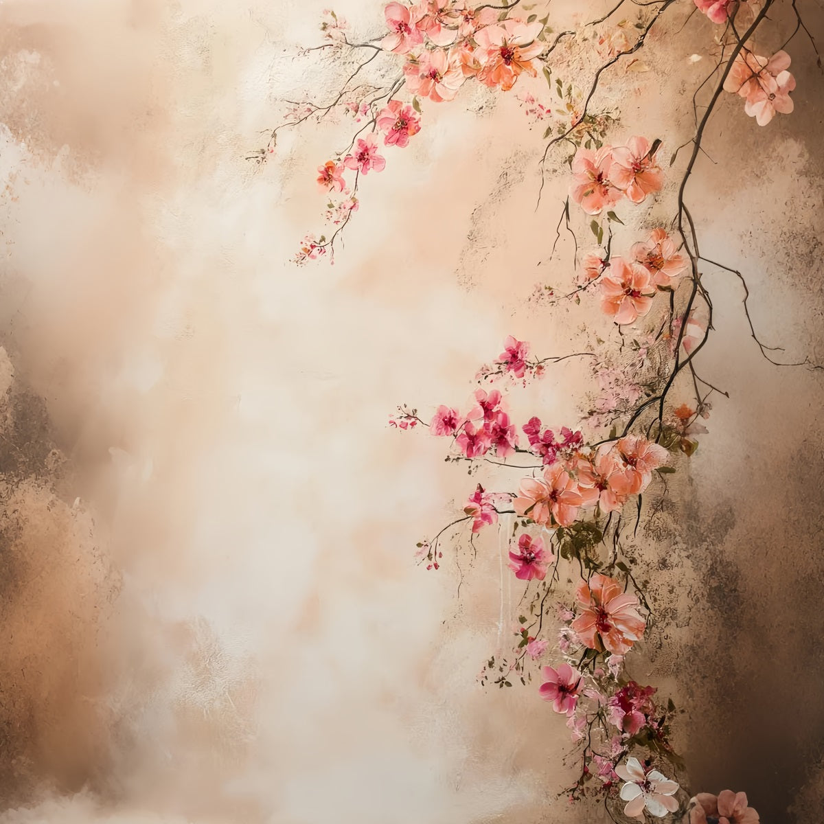Portrait Photography Backdrops Blush Blossom Painted Wall Portrait Backdrop LXX61-4