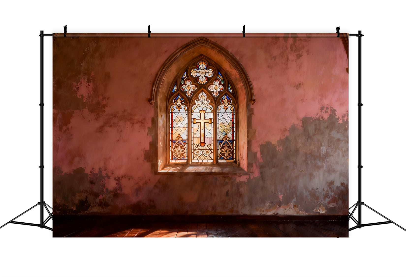 Church Easter Photo Backdrop Ideas Church Stained Glass Cross 10x10 Easter Backdrops LXX61-41