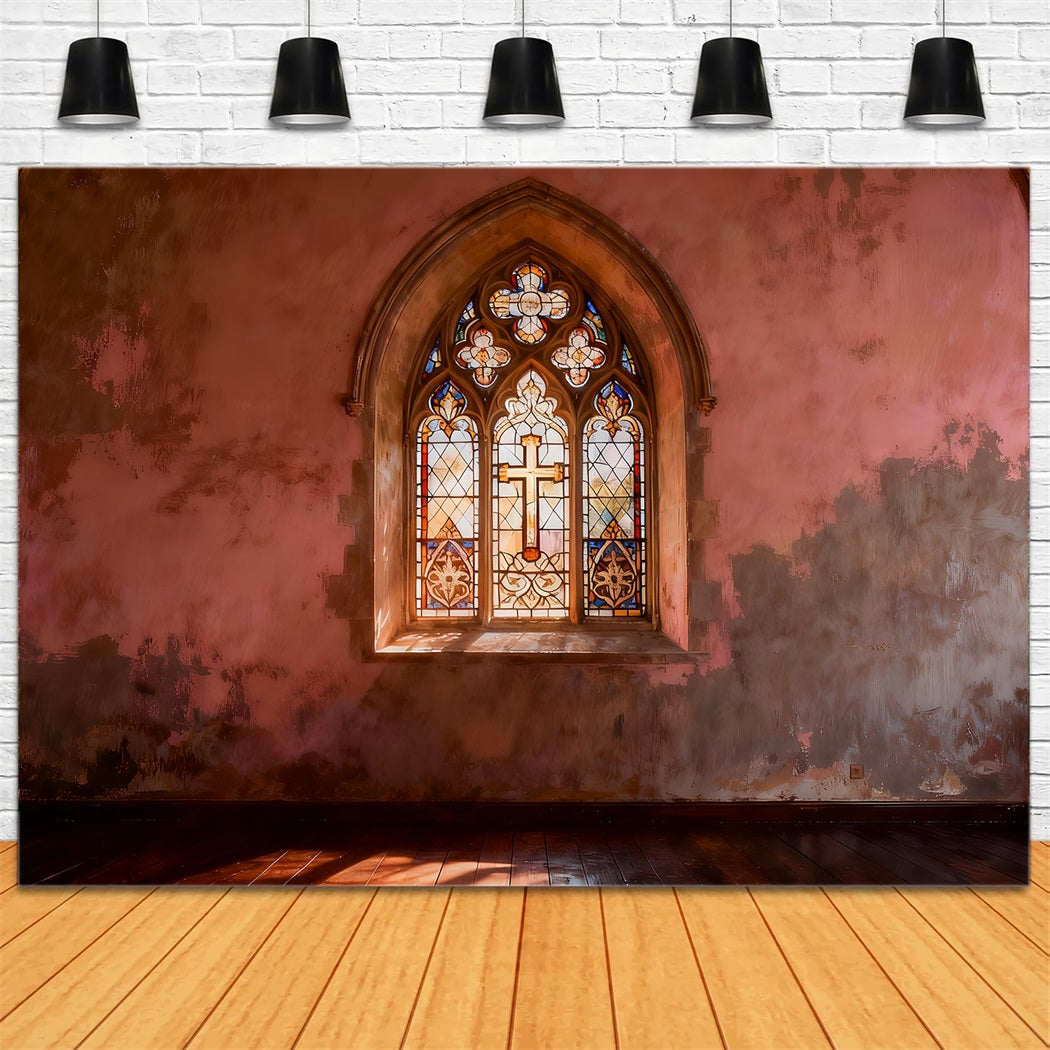 Church Easter Photo Backdrop Ideas Church Stained Glass Cross 10x10 Easter Backdrops LXX61-41