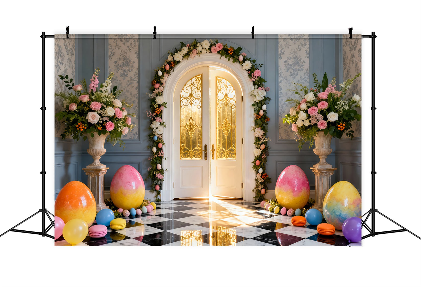 Easter Sunday Backdrop Ideas Golden Archway Egg Hall Easter Photography Backdrop Ideas LXX61-65