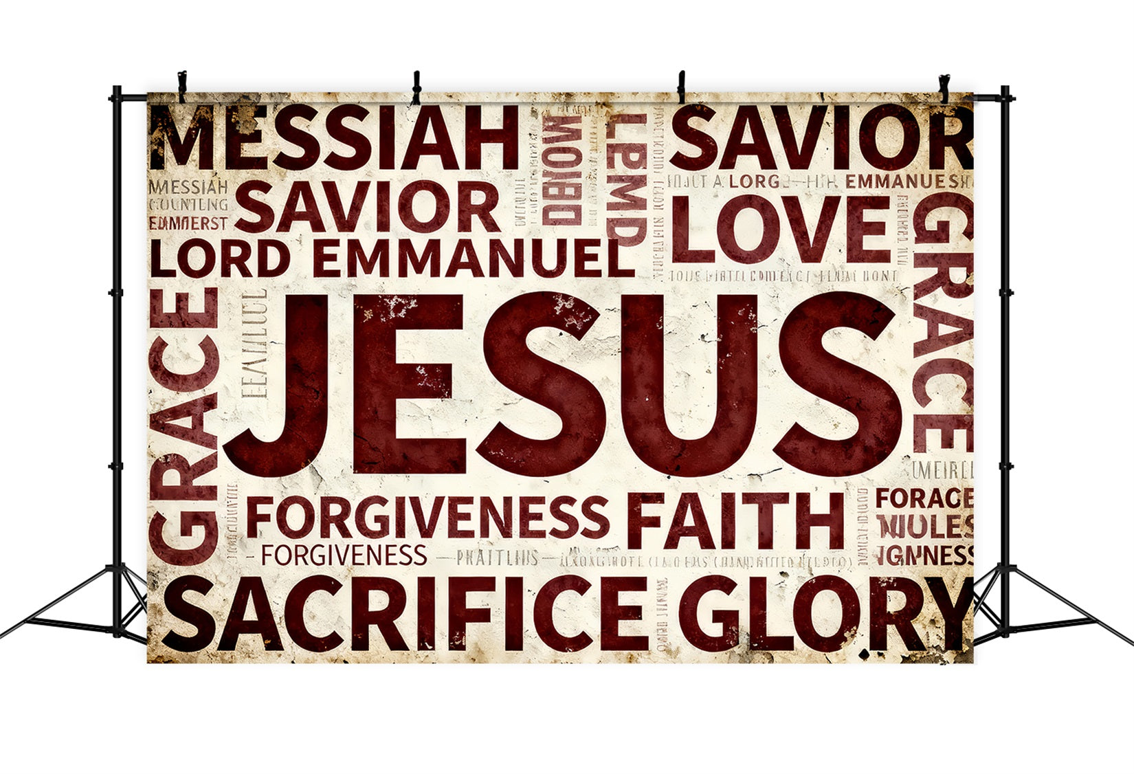 Religious Easter Photo Backdrop Jesus Faith Typography Easter Photo Booth Backdrop Ideas LXX61-85