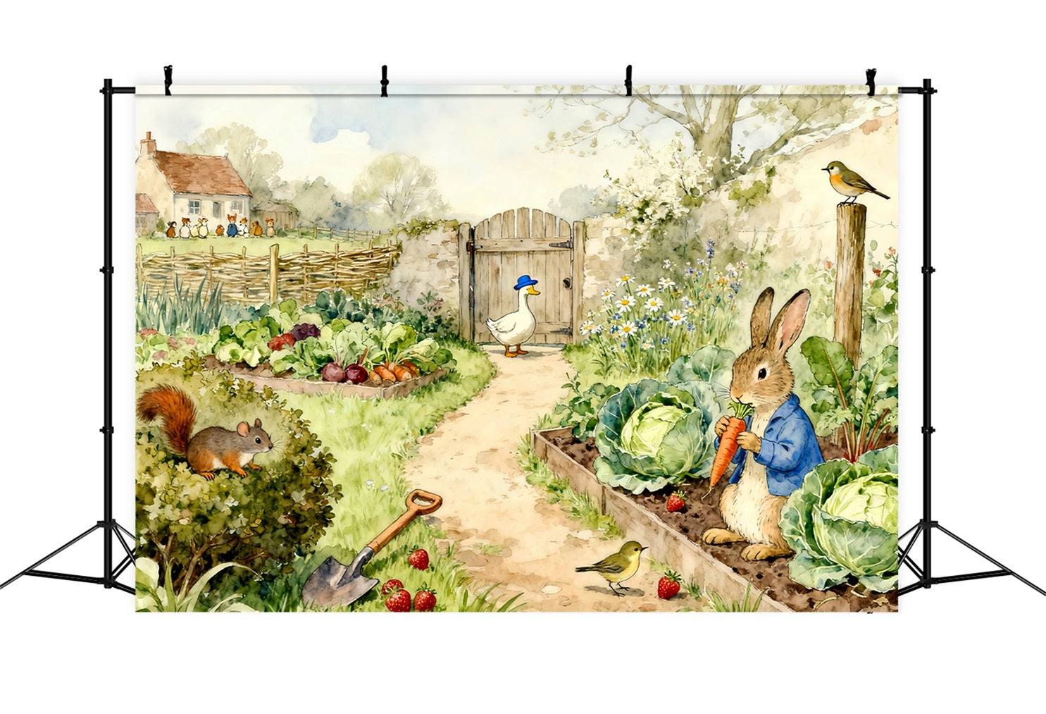 Peter Rabbit Photography Backdrop Storybook Garden Bunny Harvest Easter Backdrop Photo LXX61-90