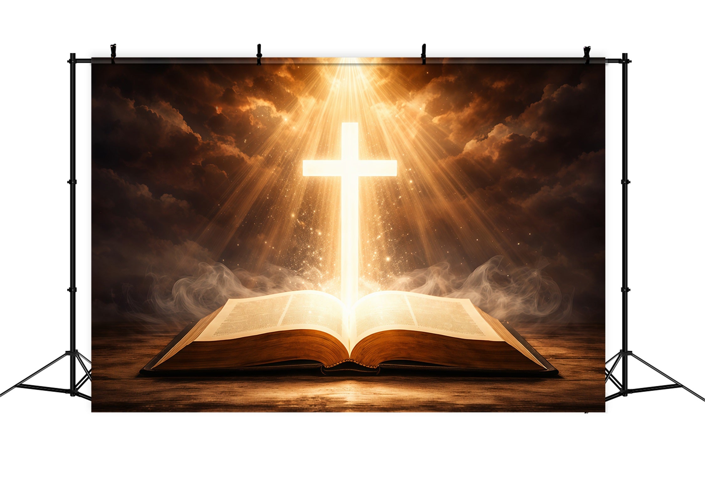Church Easter Backdrop Radiant Cross Holy Scripture Glow Easter Backdrop Ideas LXX62-36