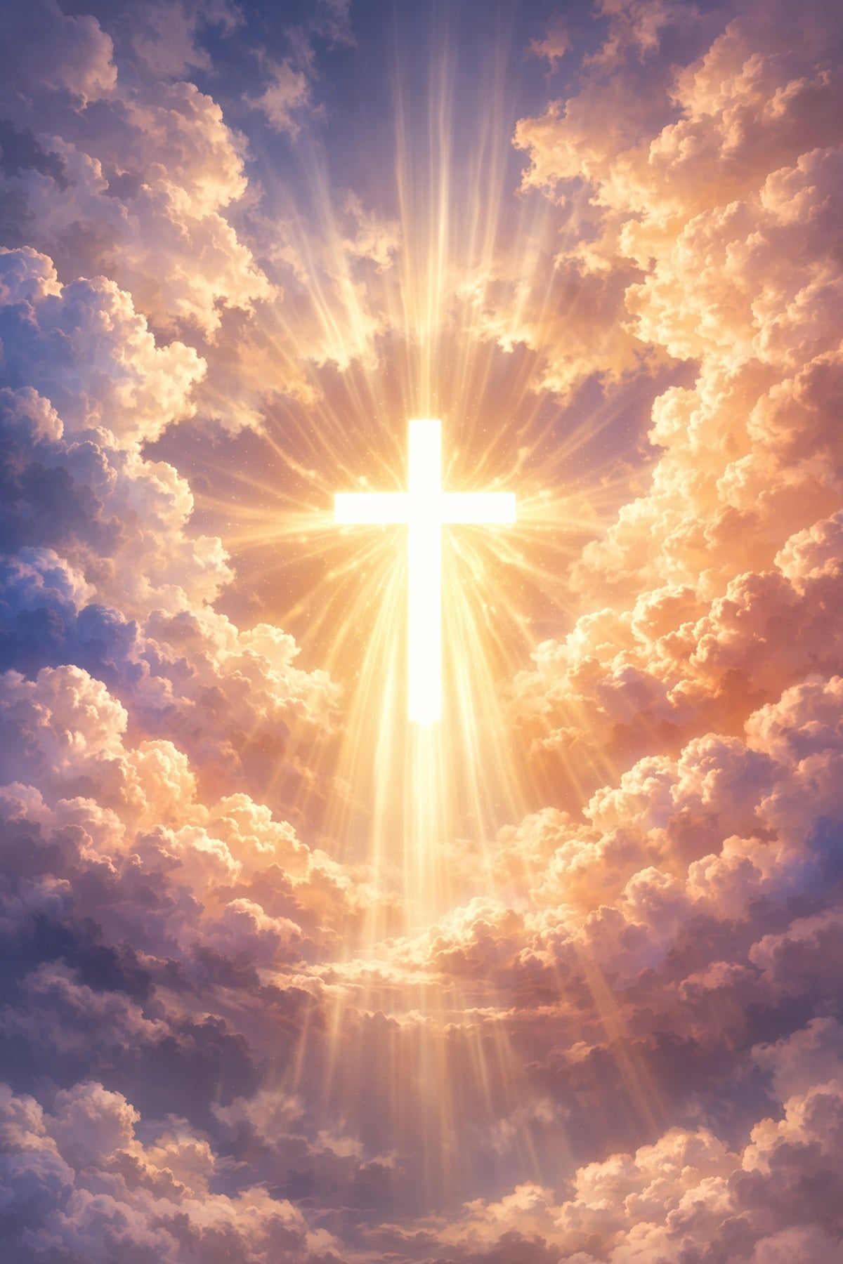 Cross Backdrops Heavenly Holy Light Cloudscape Easter Photography Backdrops LXX62-41