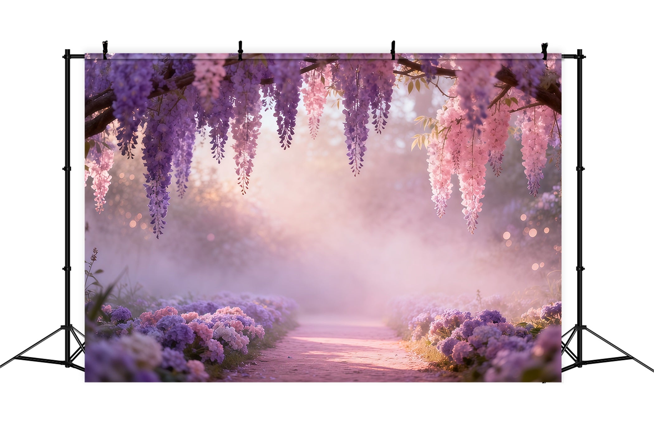 Lavender Bouquet Mother's Day Backdrop Dreamy Wisteria Hanging Blossom Backdrop Mothers Day LXX63-46