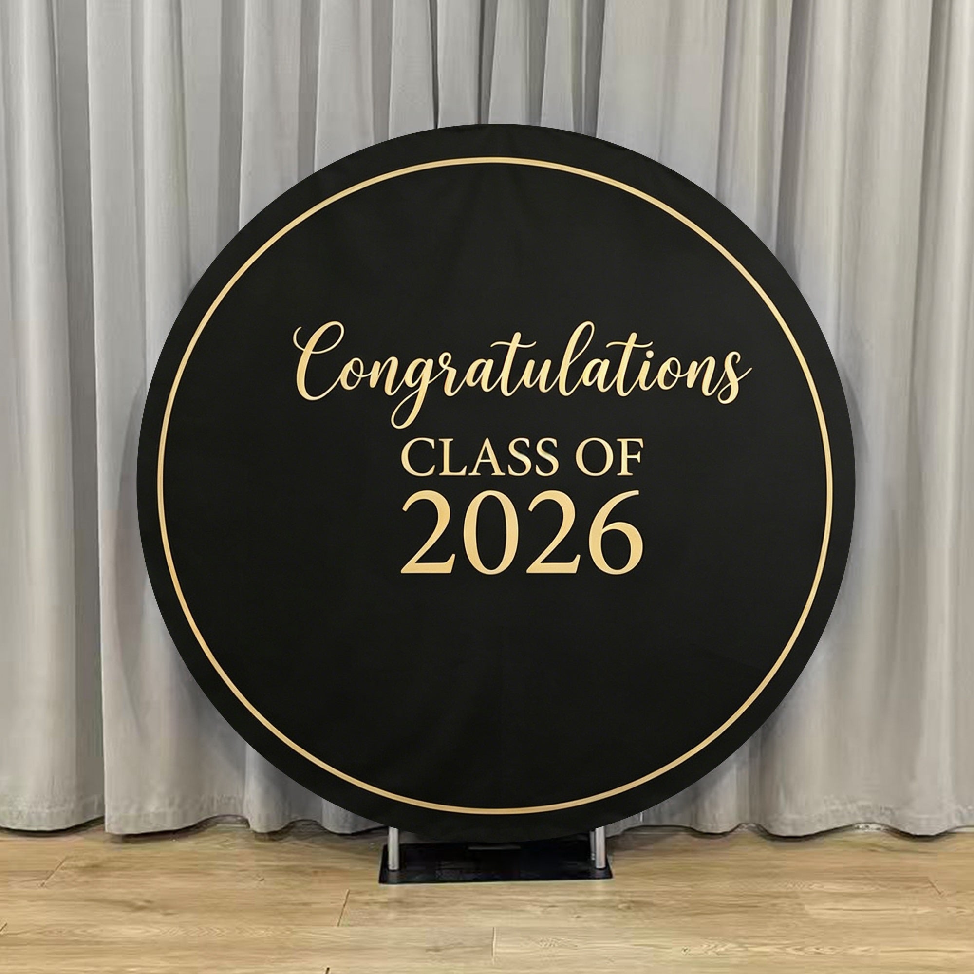 Graduation Backdrop With Picture Black Gold 2026 Typography Custom Graduation Backdrop With Photo LXX64-50