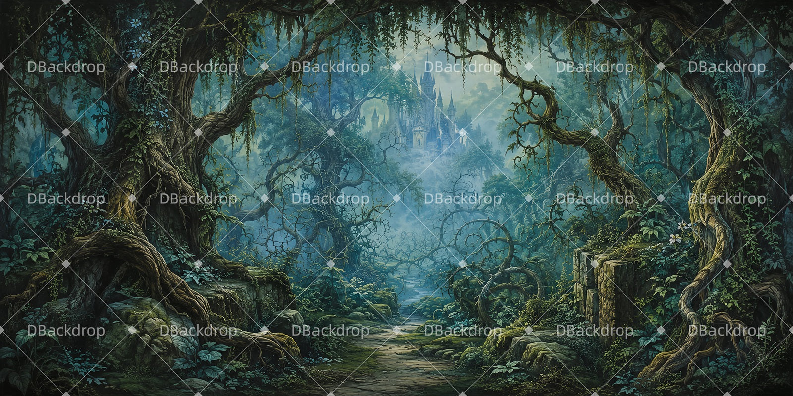 Forest Stage Backdrop Enchanted Forest Stage Scenery Backdrops LXX65-T119