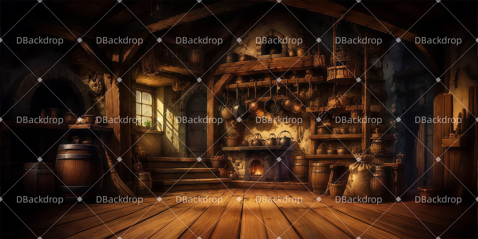 Movie Theater Backdrop Country Kitchen Loft Stage Backdrops LXX65-T20