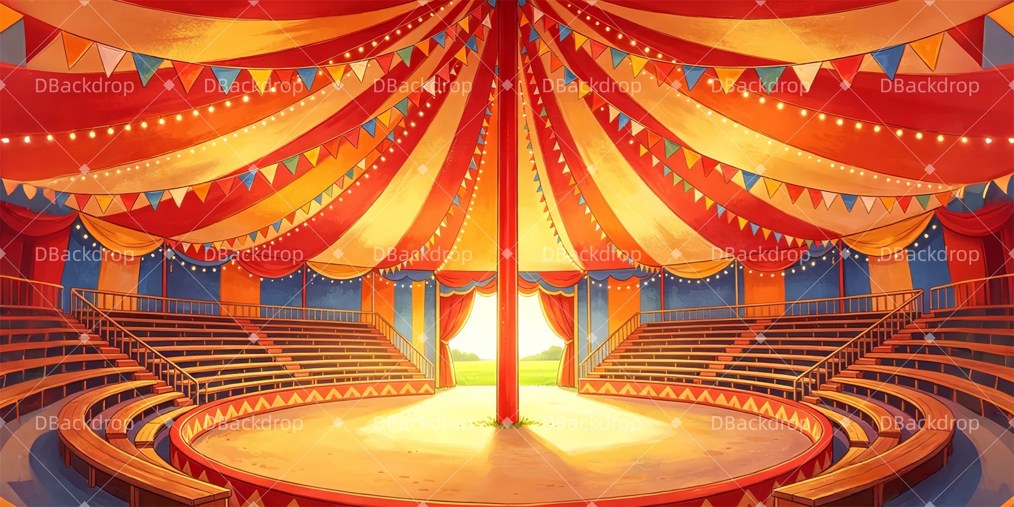 Circus Backdrop Vintage Circus Tent VBS Backdrops LXX65-T5