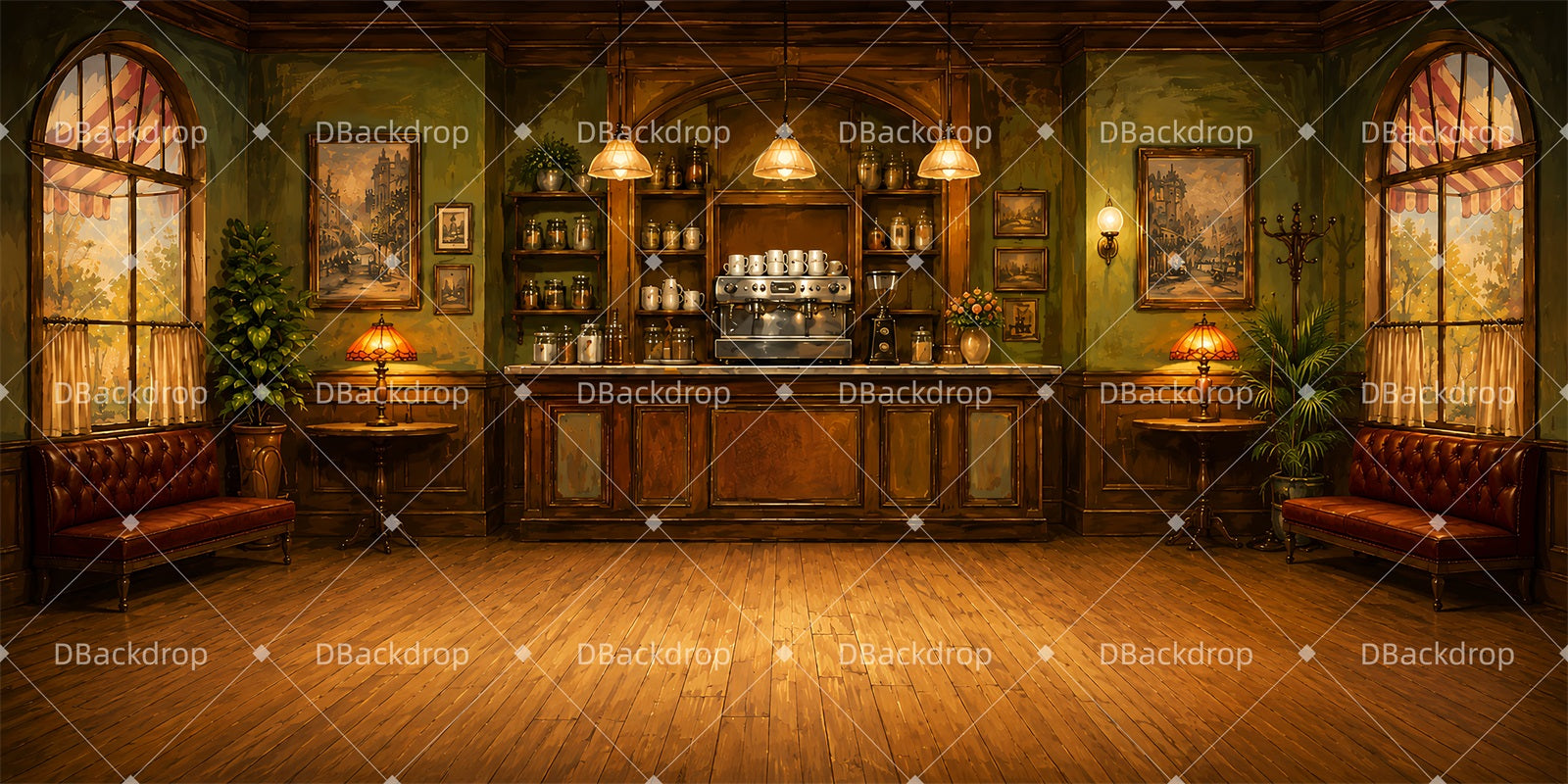School Play Backdrop Coffee Shop Performance Backdrops LXX66-T106
