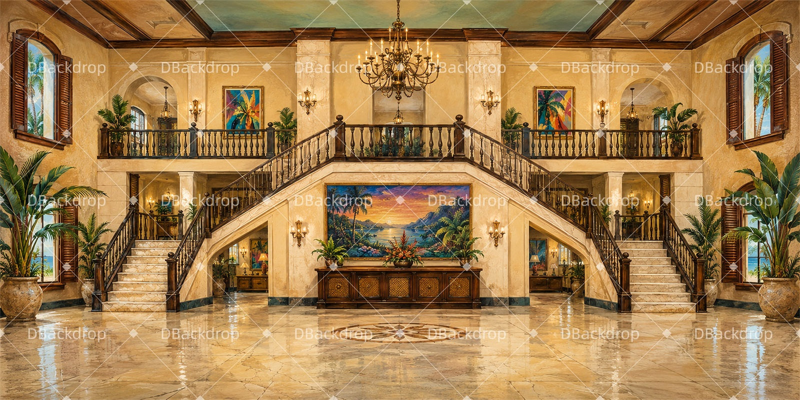 Professional Stage Backdrops Luxury Resort Lobby Theater Backdrop LXX66-T16