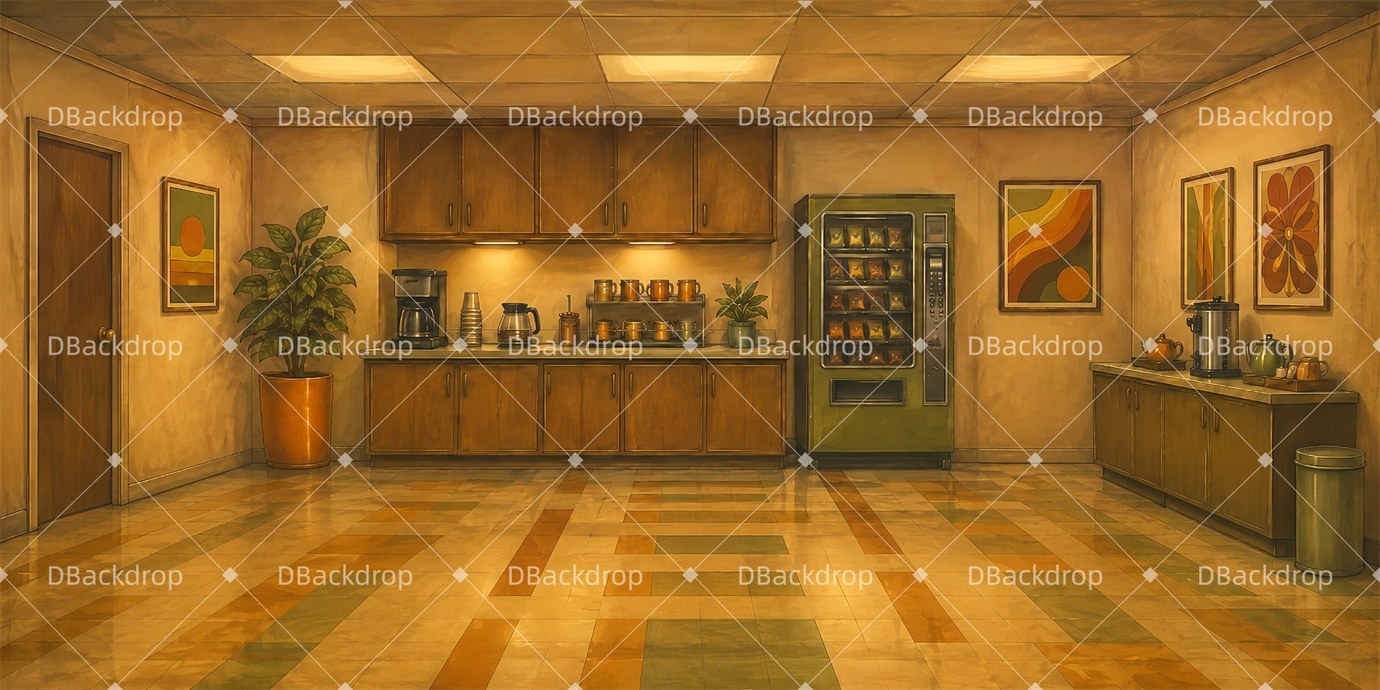 Stage Backdrops Staff Breakroom Backdrop For Theater Play LXX66-T22