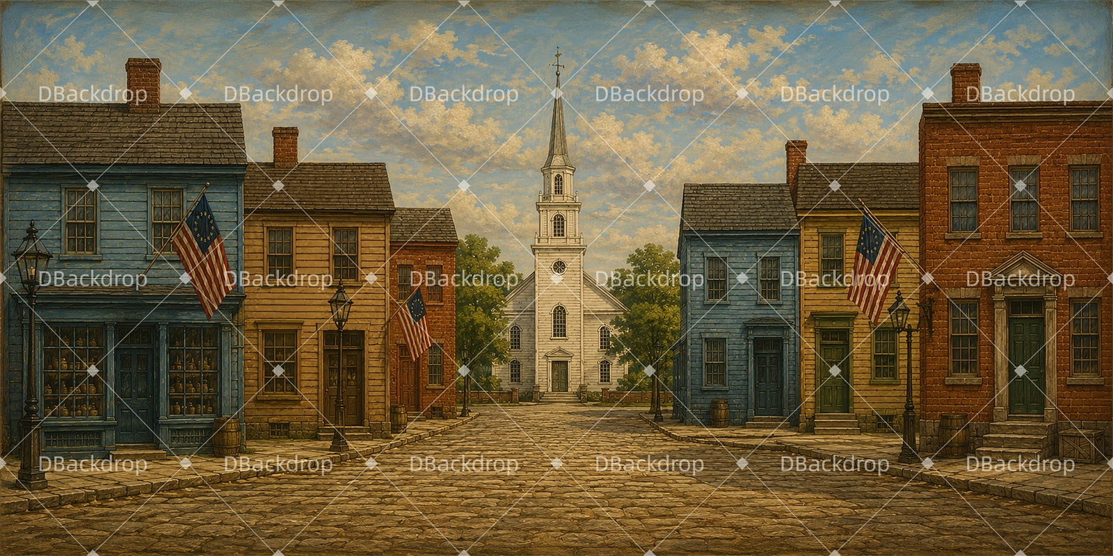 Theater Backdrop Boston Colonial Street Stage Backdrops LXX66-T48