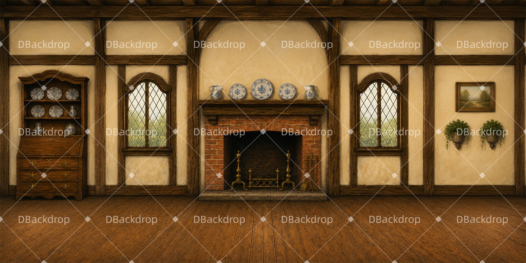 Large Stage Backdrops Dwarf Cottage Room Theater Backdrops LXX66-T8