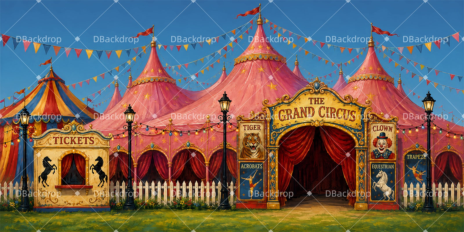 School Play Backdrops Carnival Grounds Circus Stage Backdrop LXX66-T85