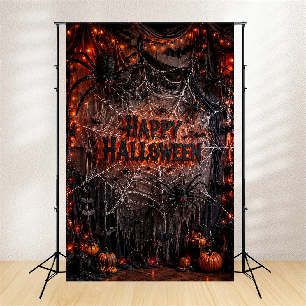 Halloween Theme Backdrop Giant Spider Web Drapes Halloween Backdrop For Photos LXX67-111
