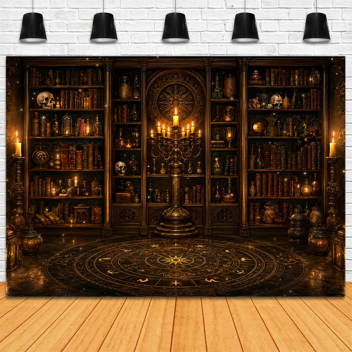DIY Halloween Backdrop Ideas Occult Candle Library Chamber Scary Backdrops For Halloween LXX67-140