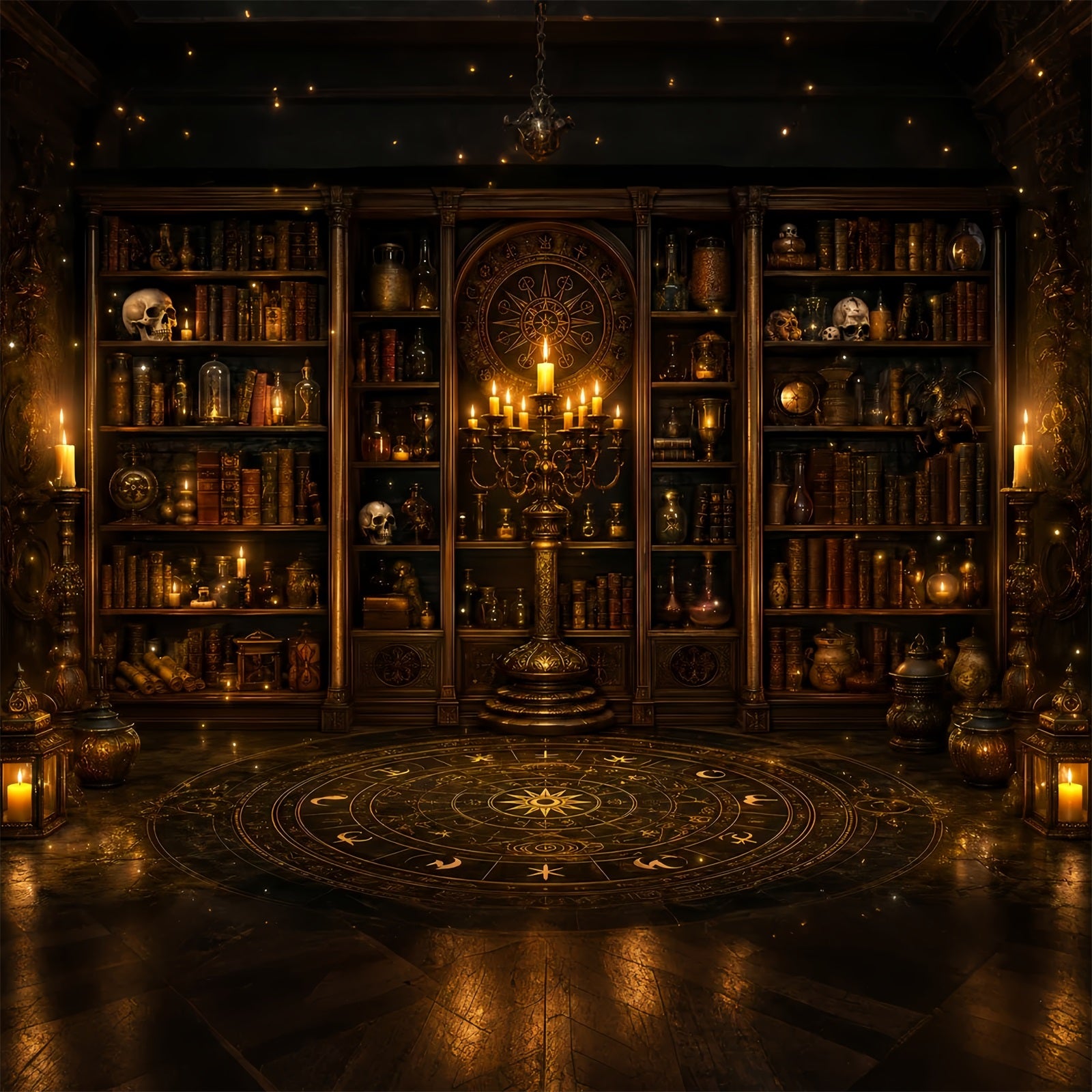 DIY Halloween Backdrop Ideas Occult Candle Library Chamber Scary Backdrops For Halloween LXX67-140