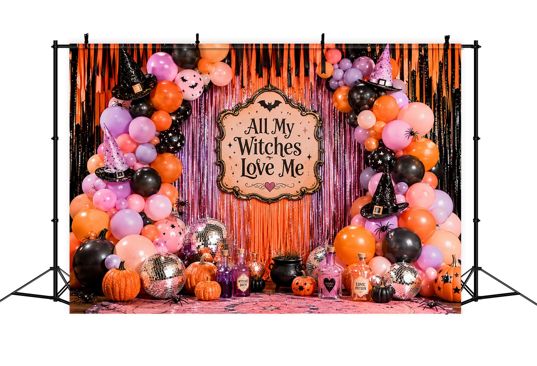 Halloween Backdrop Photo Booth Witchy Balloon Party Display Backdrops Halloween LXX67-193