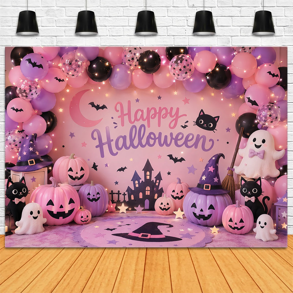 DIY Halloween Photo Booth Backdrop Pastel Ghost Pumpkin Party 10x10 Halloween Backdrop LXX67-200