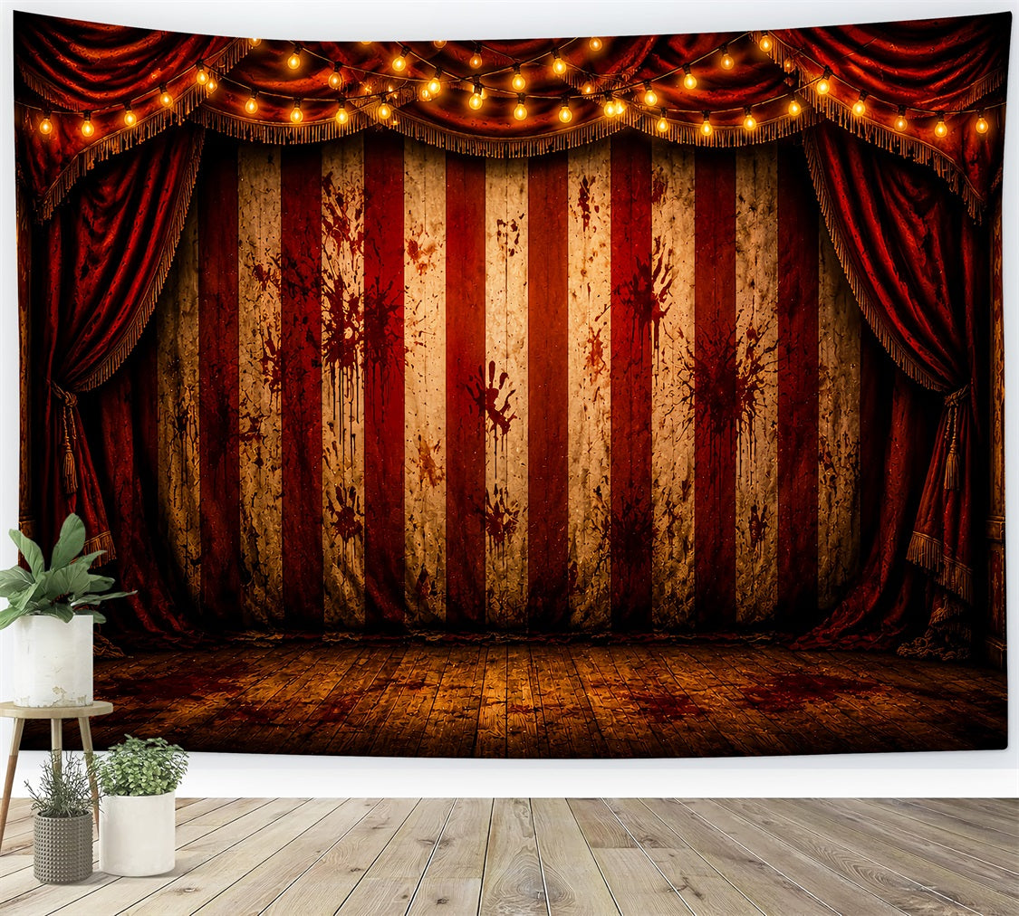 Halloween Backdrop Outdoor Bloody Circus Curtain Stage Photo Backdrop Halloween LXX67-22