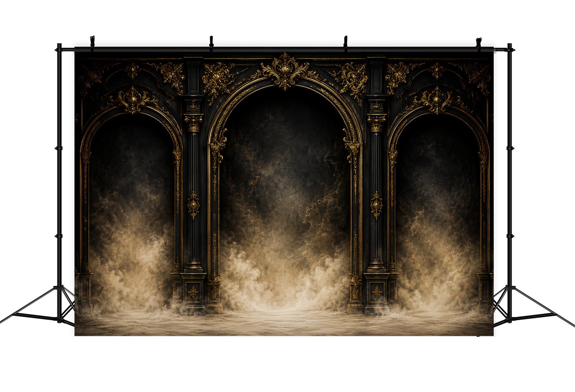 Simple Halloween Backdrop Gothic Golden Archway Columns Extra Large Halloween Backdrop LXX67-54