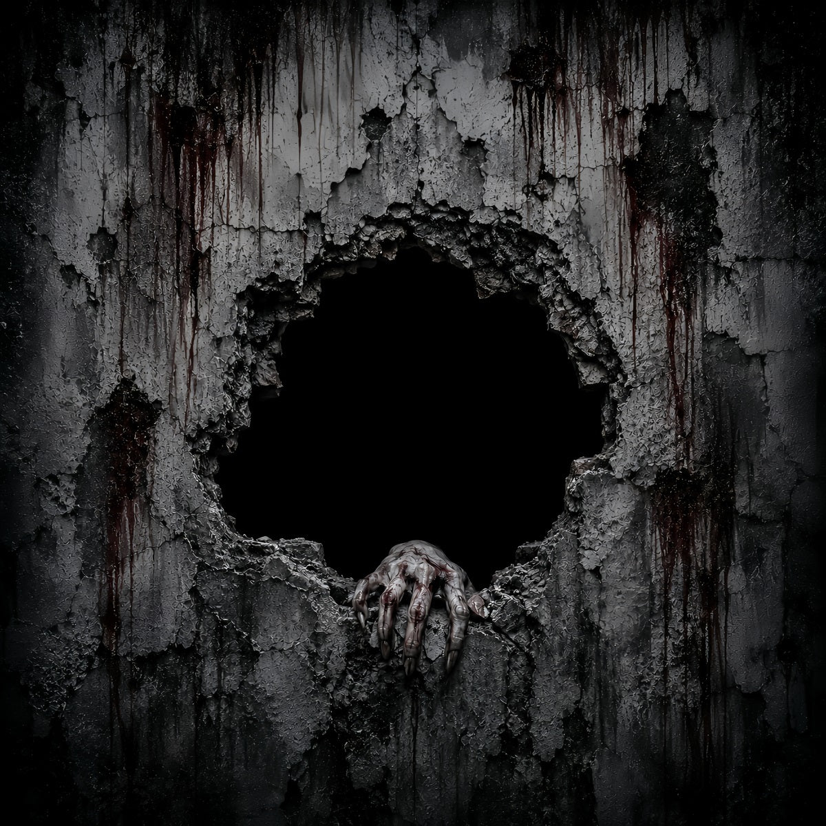 Halloween Bloody Backdrop Creepy Broken Wall Hand Halloween Backdrops LXX67-58