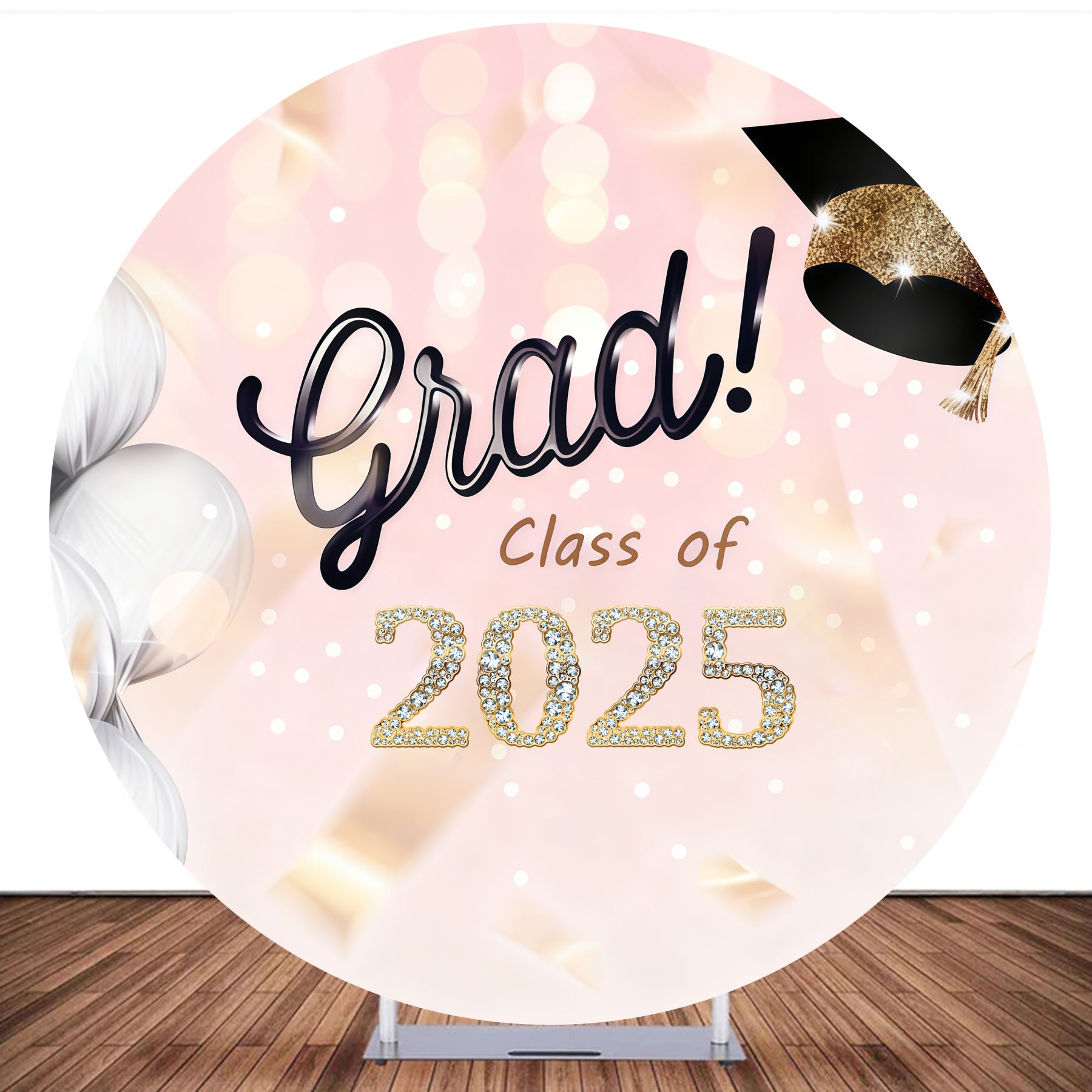 Round Backdrop Pink Diamond Celebration Graduation Backdrop MRR10-153