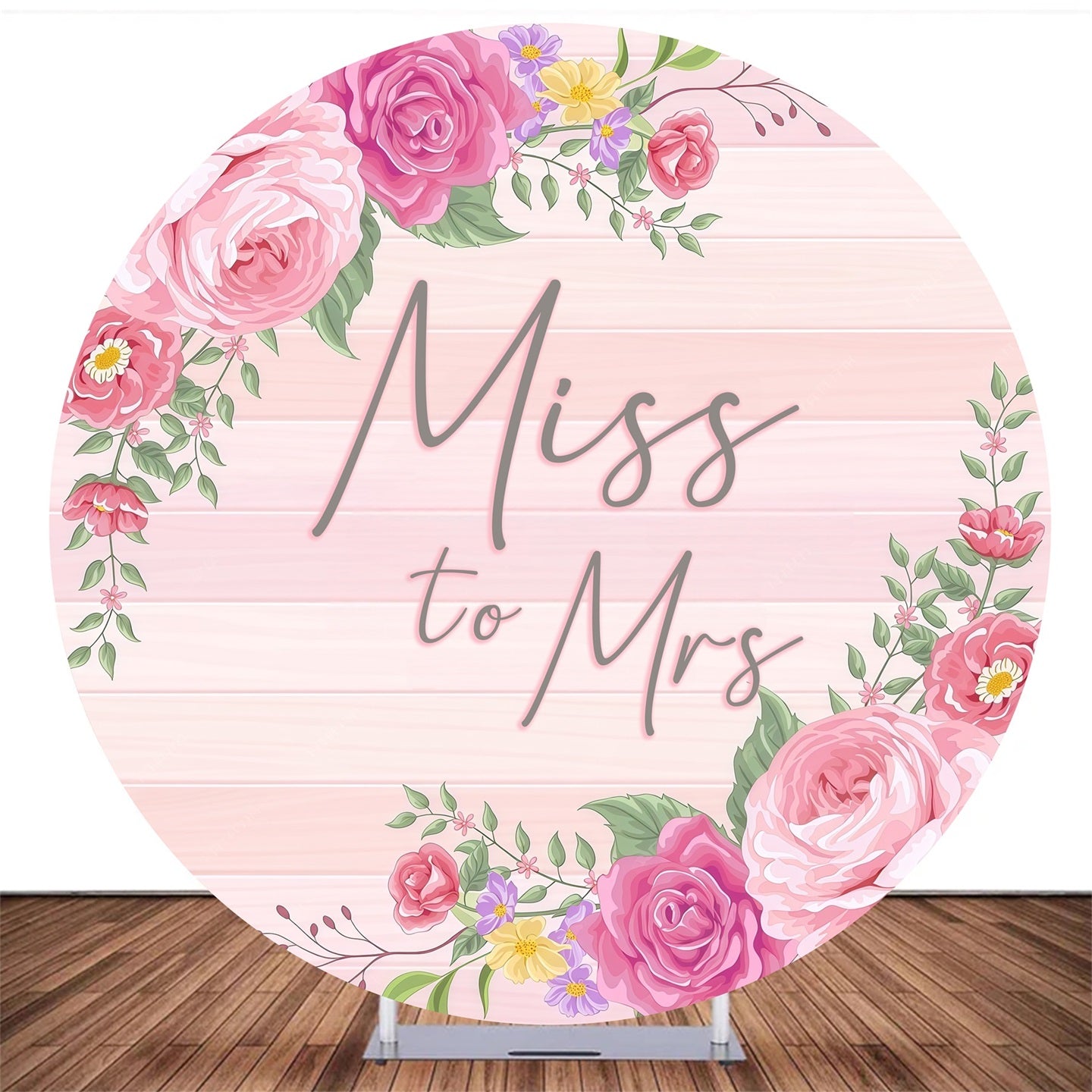 Circle Backdrop Floral Pink Bridal Valentines Day Backdrop MRR10-188