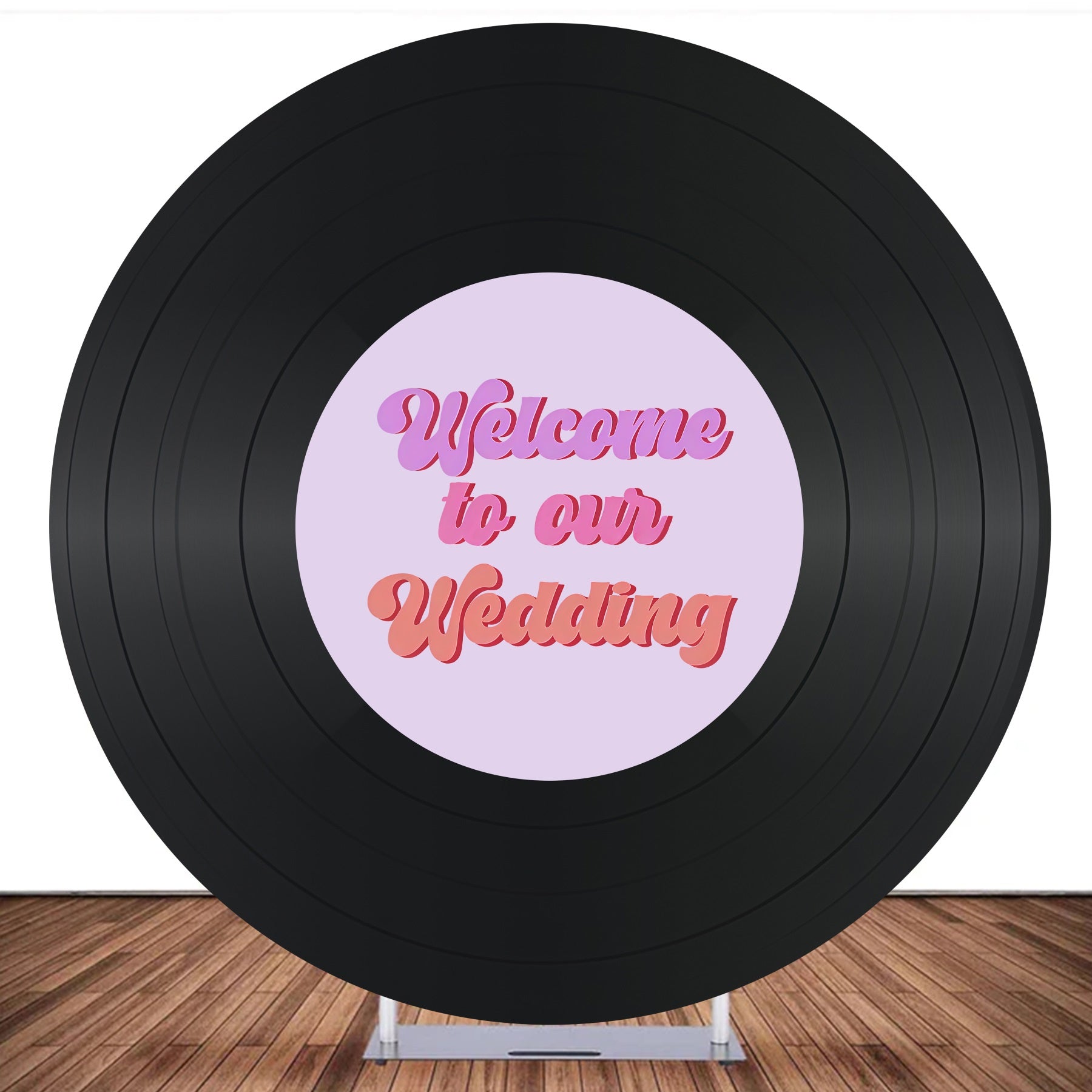Custom Round Backdrop Cover Vinyl Record Welcome Wedding Party Backdrop MRR10-192
