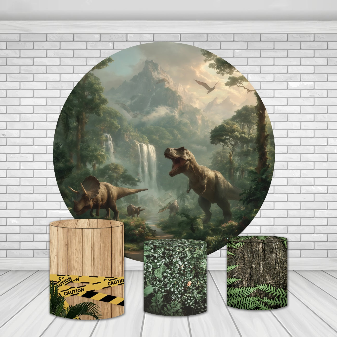 Round Backdrop Kit Forest Dinosaur Animal Backdrop MRR10-202