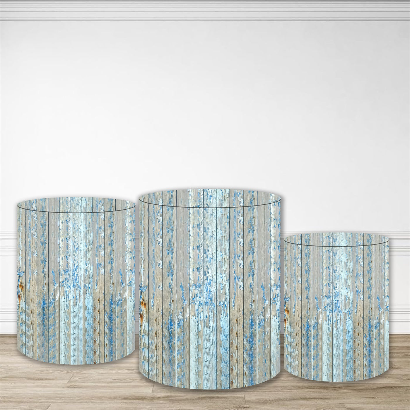 Pillar Cover Aged Blue Rustic Boards Pedestal Covers Kit MRR10-265