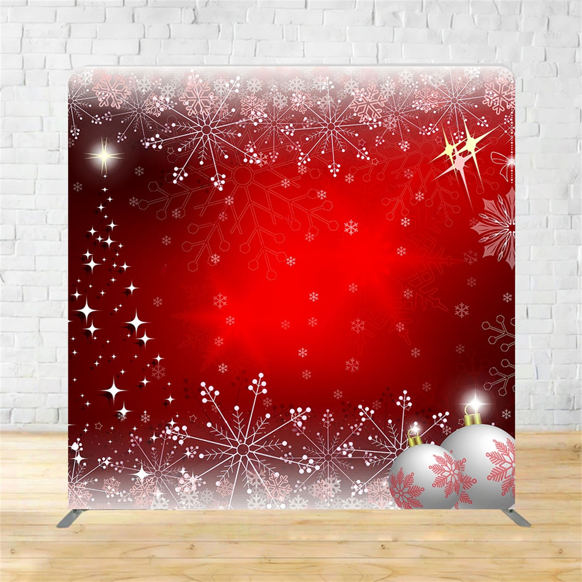 Square Backdrops Red Snowflake Holiday Charm Christmas Backdrop MRR10-272
