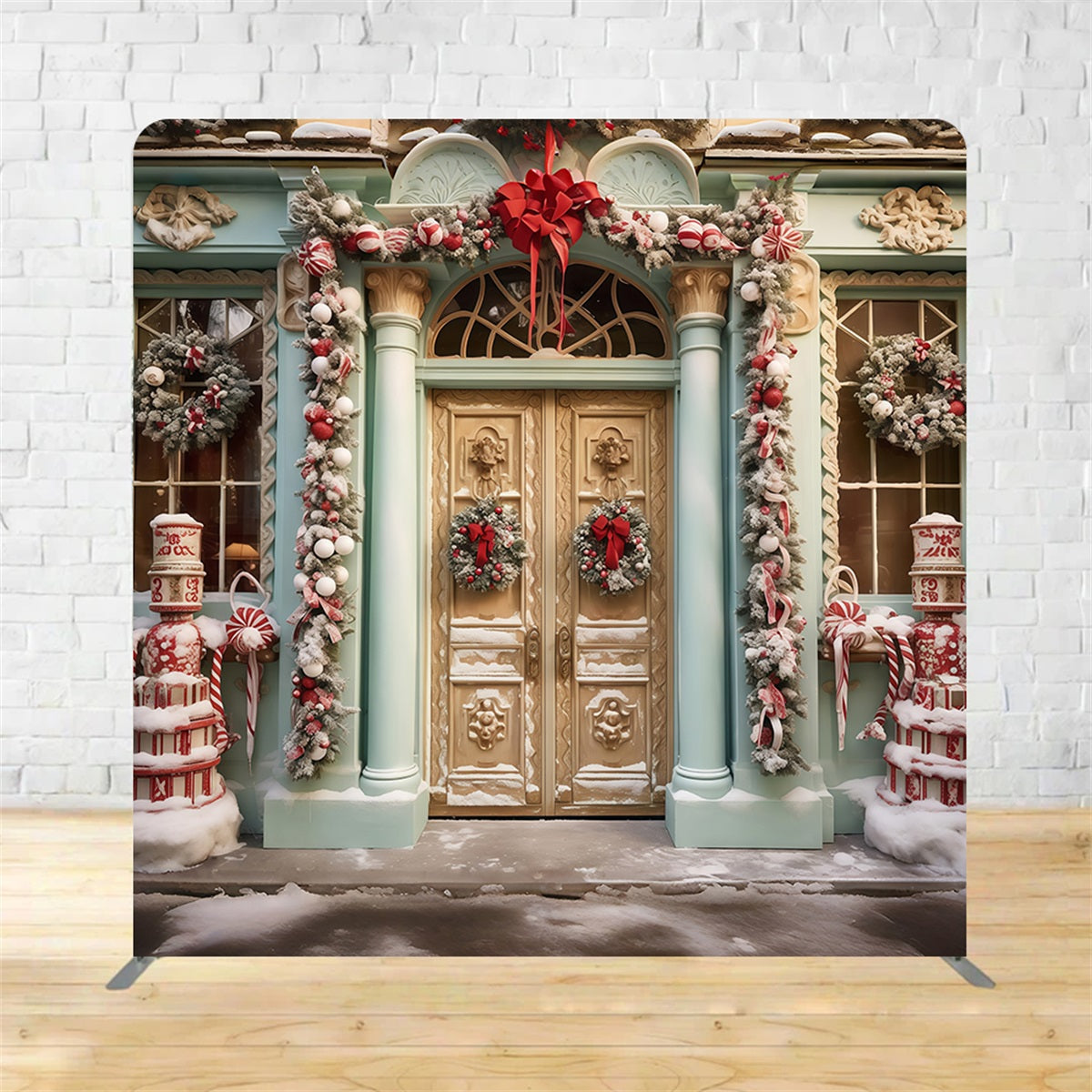 Square Shape Tension Fabric Display Arch Christmas Door Holiday Backdrops MRR10-282