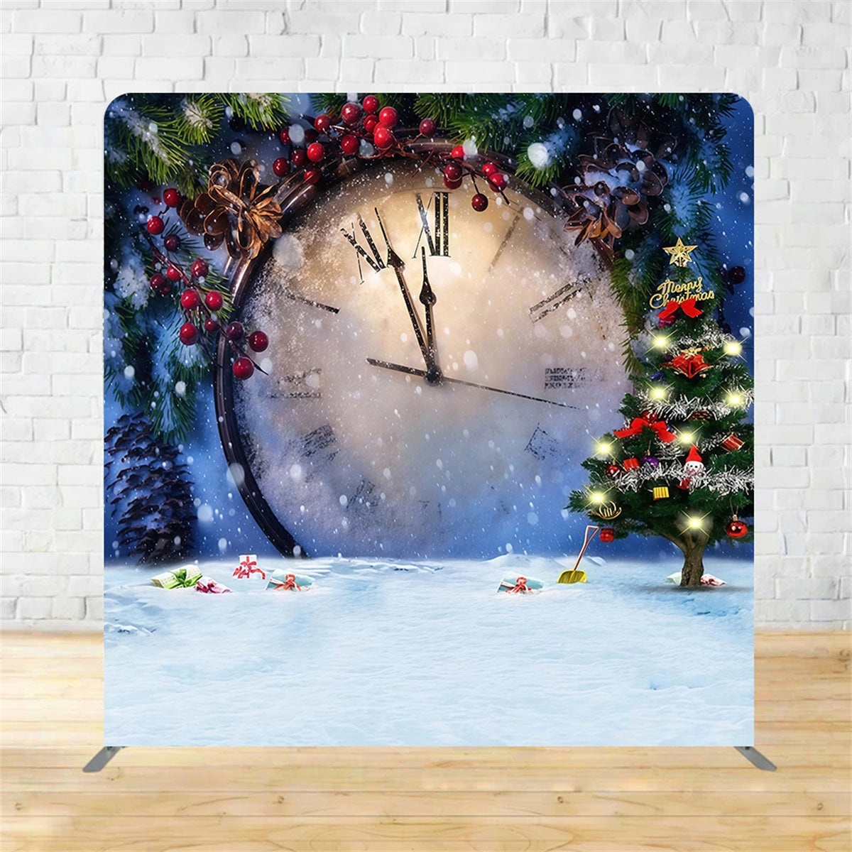 Square Backdrops Midnight Clock Winter Magic Christmas Backdrop MRR10-288