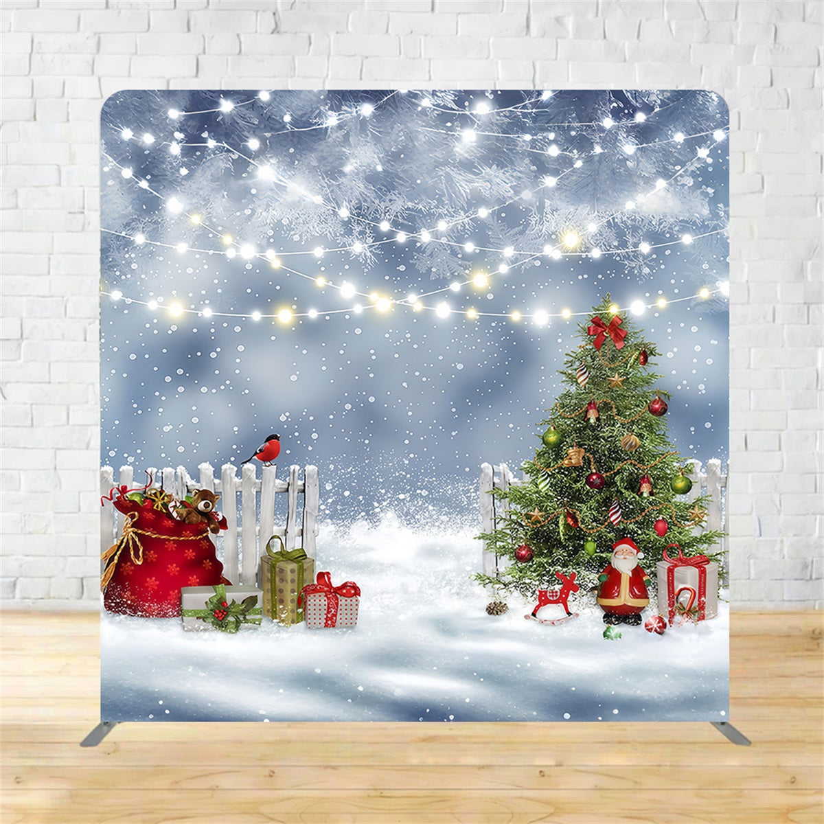 Square Shape Tension Fabric Display Arch Snowy Garden Christmas Backdrops MRR10-290