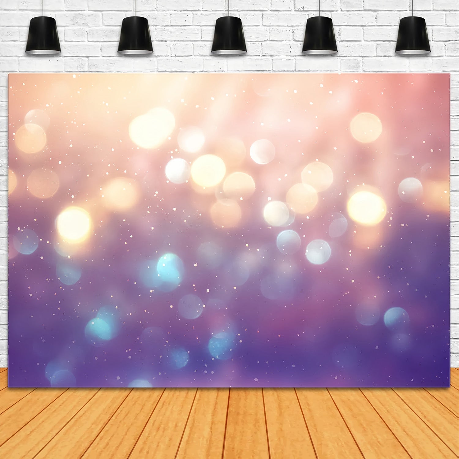 Bokeh Backdrop Soft Gold Sparkles Bokeh Photo Backdrop MRR10-31