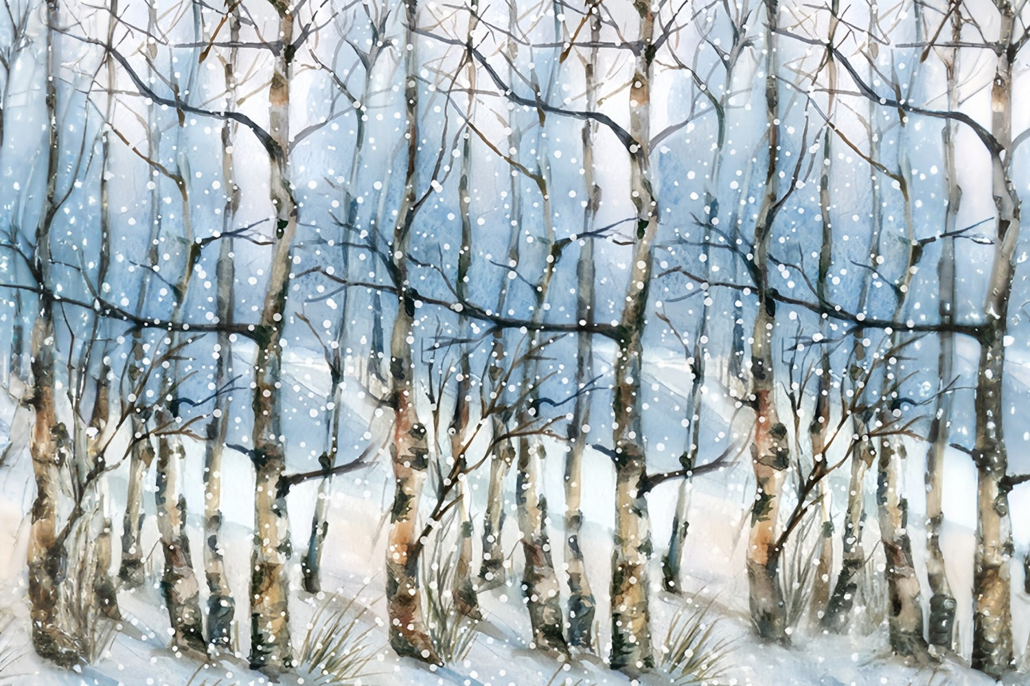 Winter Forest Backdrop Snowy Trees Wonderland Forest Backdrop MRR10-35