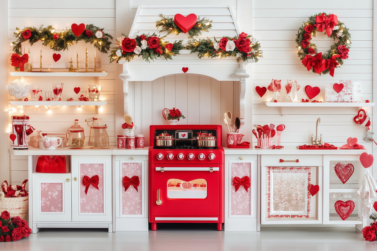 Valentine's Day Photo Backdrop Sweetheart Kitchen Gift Valentine Backdrops MRR11-105