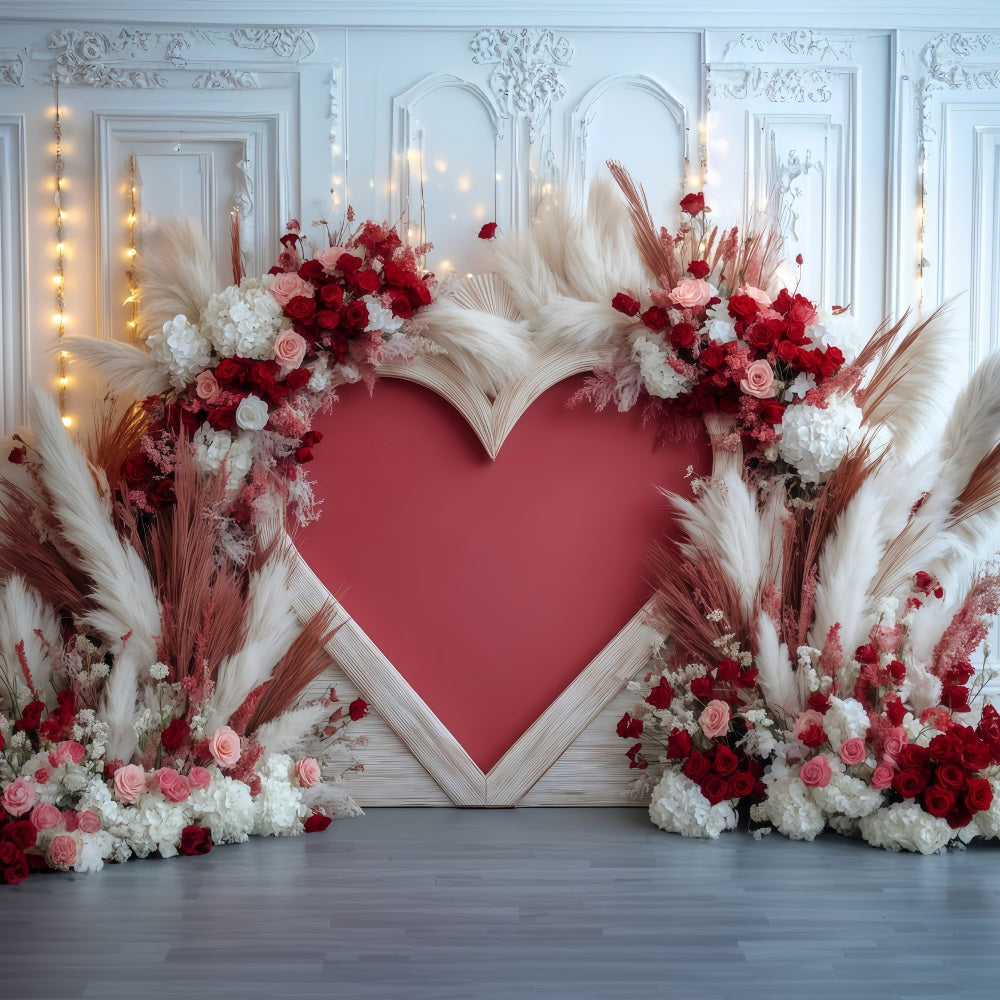 Valentine Heart Backdrop Boho Love Heart Valentine's Day Backdrop MRR11-118