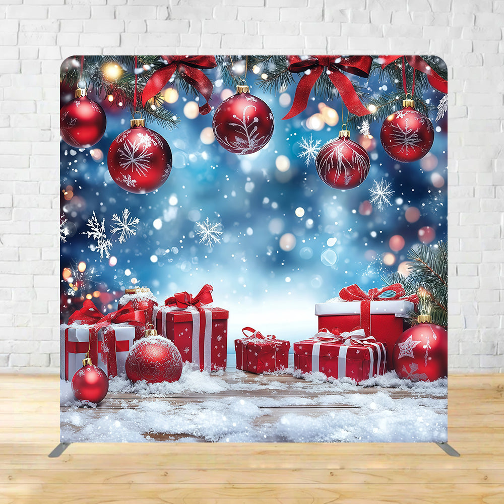 Square Backdrop Tension Pillow Cover Stand Red Ornaments Christmas Backdrop MRR11-17