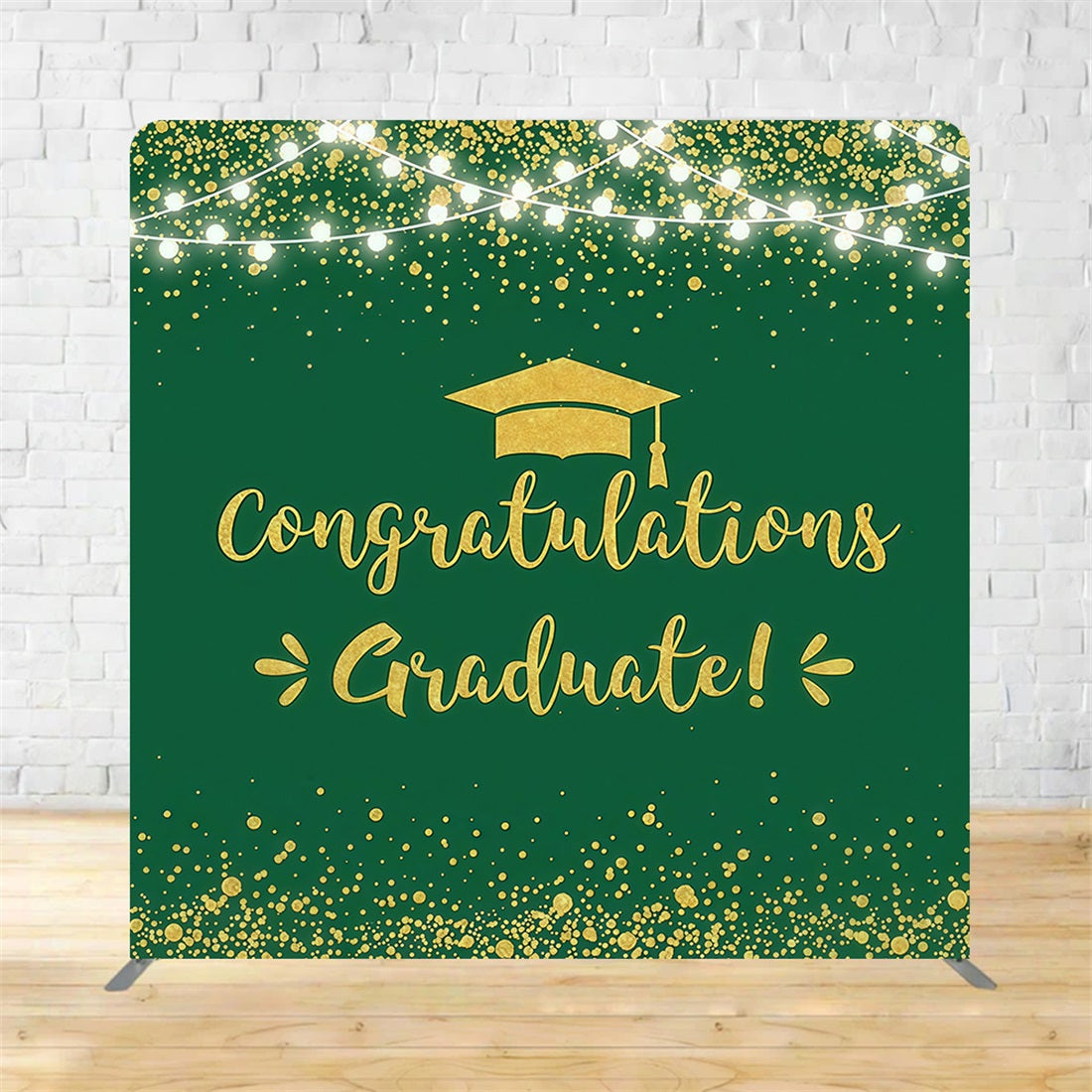 Square Shape Tension Fabric Display Arch Green Glitter Graduation Backdrop MRR11-27