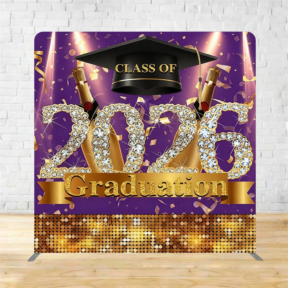 Tension Backdrop Purple Celebration 2026 Graduation Backdrop MRR11-29