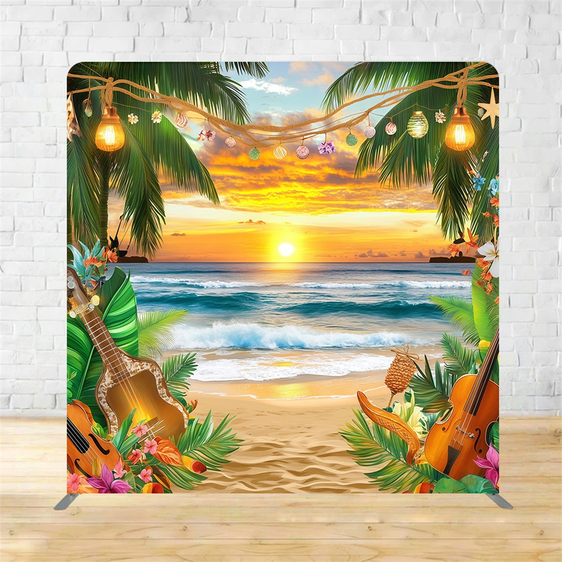 Square Shape Tension Fabric Display Arch Sunset Beach Summer Backdrop MRR11-54