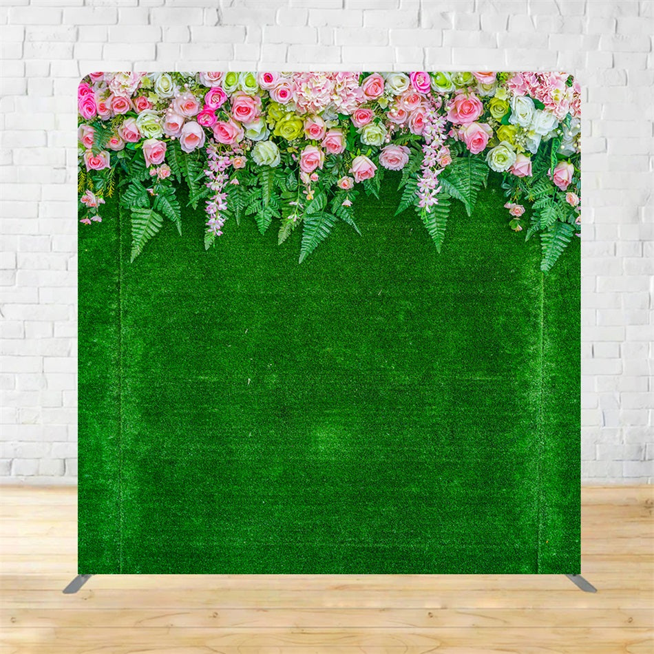 Tension Fabric Backdrop Flower Green Grass Wedding Backdrop MRR11-64