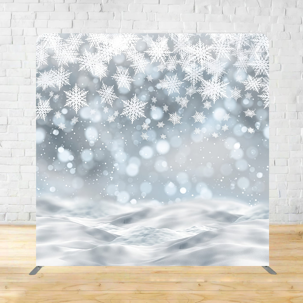 Square Backdrops Snowflake Bokeh Winter Wonderland Backdrop MRR11-70