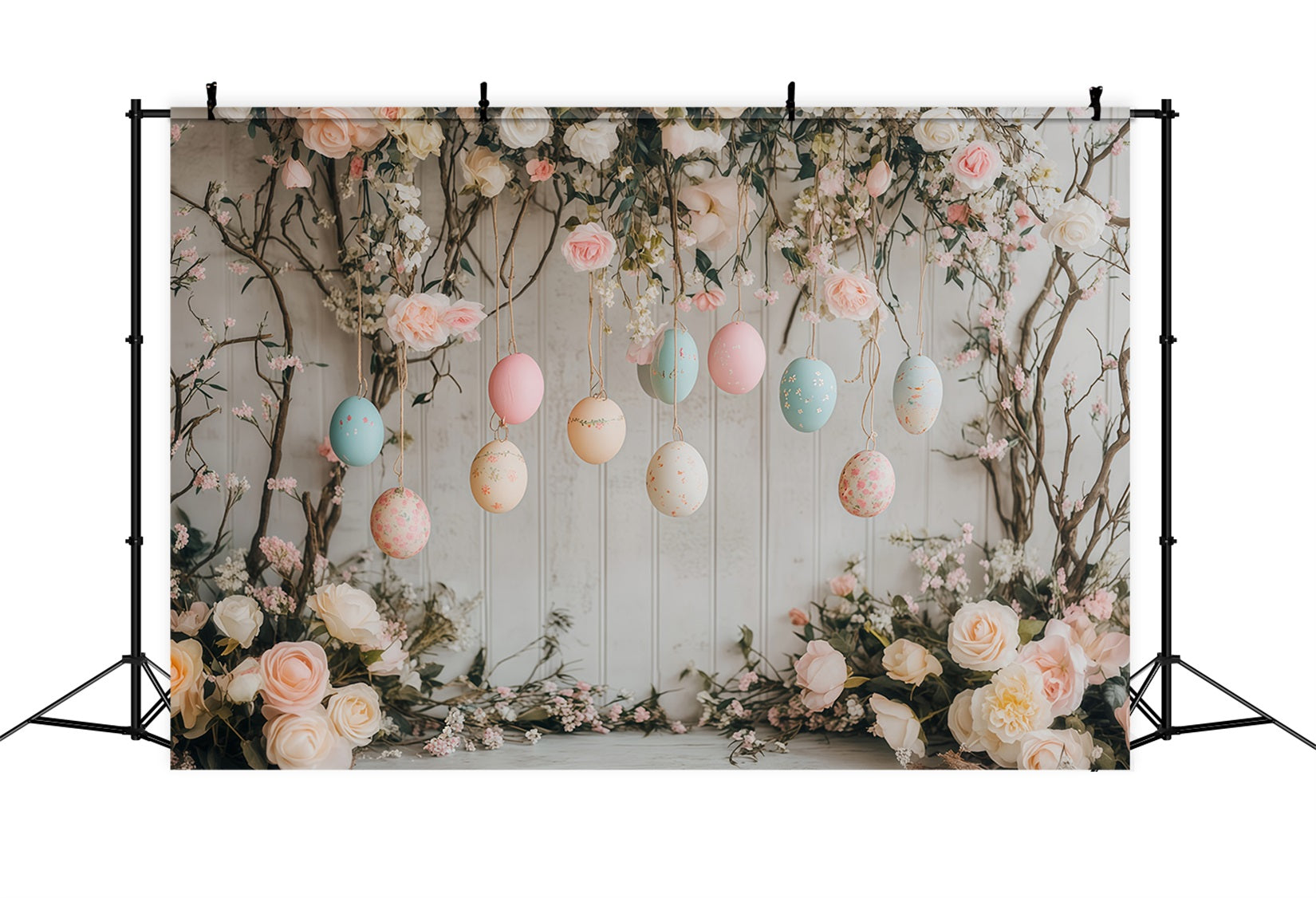 Easter Egg Backdrop Hanging Pastel Blossom Eggs Easter Backdrop Ideas MRR11-76