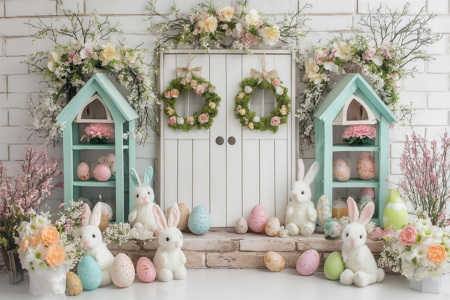 Easter Photo Backdrop Ideas Spring Cottage Bunny Bunny Backdrop MRR11-81