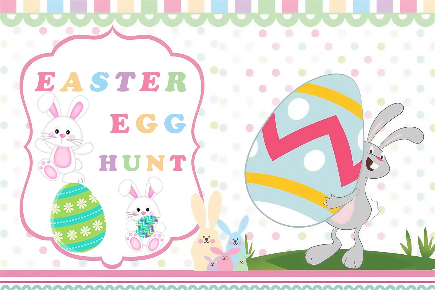 Photo Backdrops For Easter Cute Rabbit Easter Customized Backdrop MRR3-126