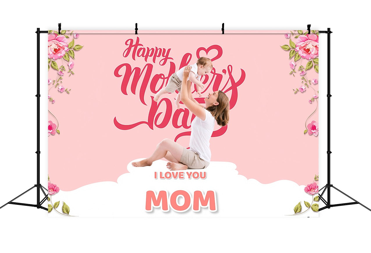 Mother's Day Backdrops Elegant Floral Scene Personalized Backdrop MRR3-38